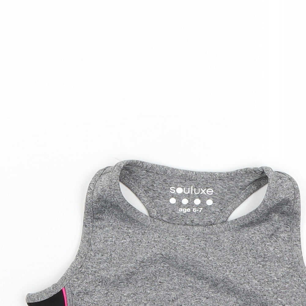 Matalan Girls Grey   Basic T-Shirt Size 6-7 Years