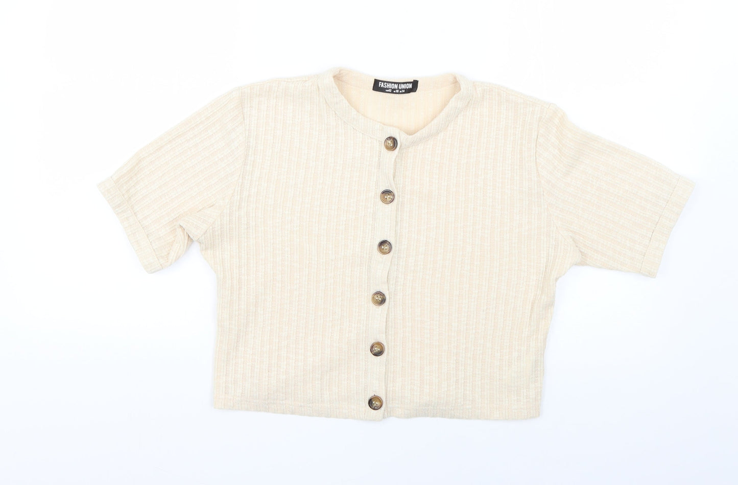 Fashion Union Womens Beige   Cardigan Jumper Size 14