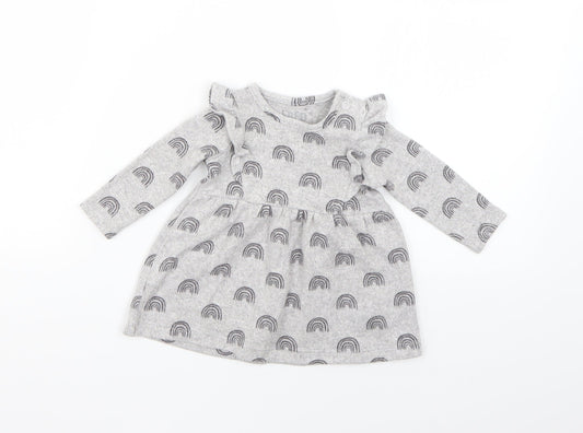 F&F Baby Grey Geometric  Fit & Flare  Size 0-3 Months