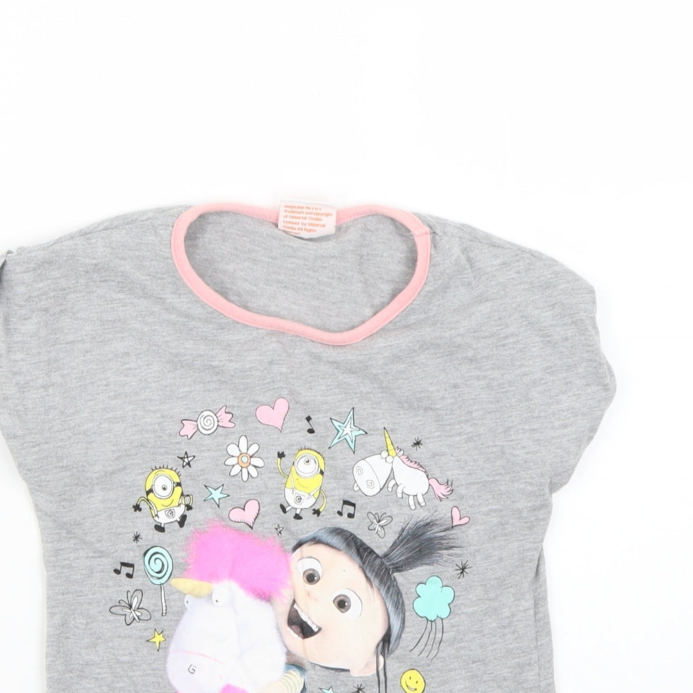 univeral studios Girls Grey Geometric  Top Pyjama Top Size 7-8 Years