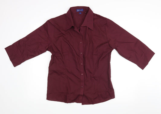 boronia Womens Purple   Basic Button-Up Size 16