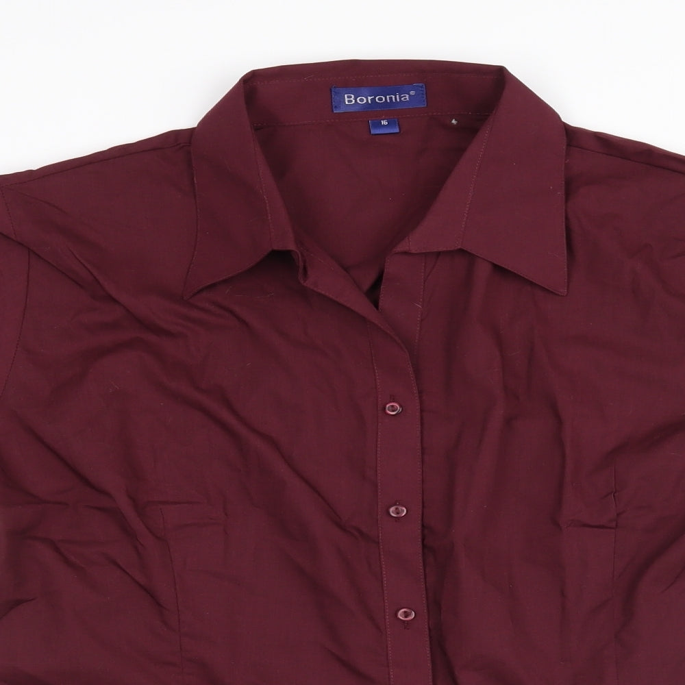 boronia Womens Purple   Basic Button-Up Size 16