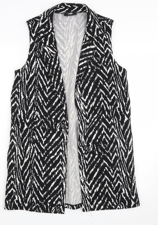 Wallis Womens Black Argyle/Diamond  Cardigan Jumper Size S