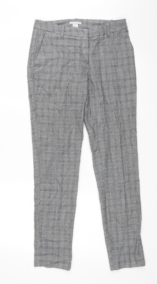 H&M Womens Black Check  Sweatpants Trousers Size 34 L30 in