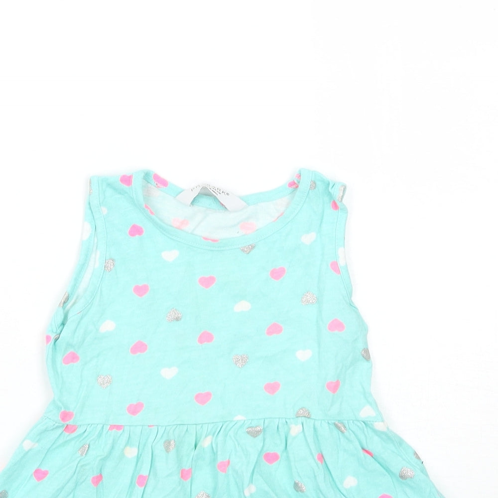 Primark Girls Green Geometric  A-Line  Size 2 Years