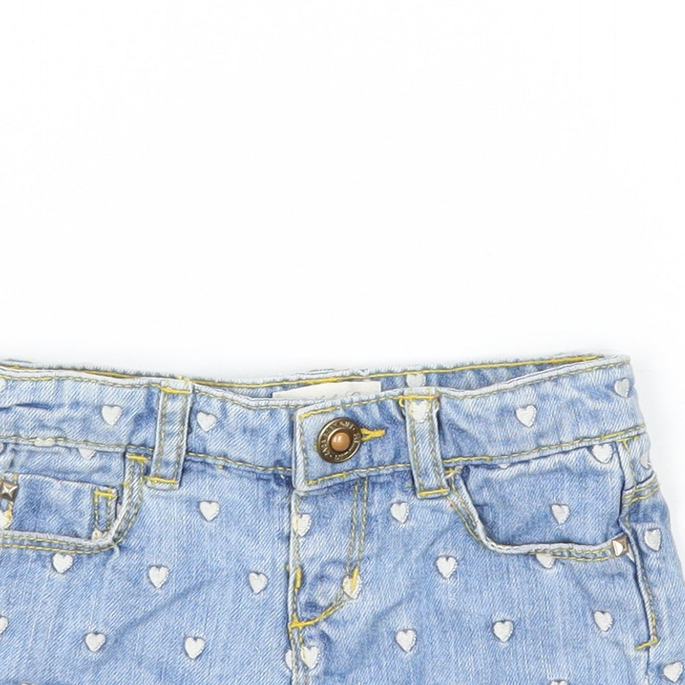 Zara Girls Blue Geometric  Cropped Jeans Size 9-12 Months