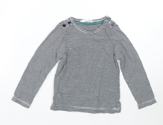 John Lewis Girls White Striped  Basic T-Shirt Size 9-12 Months