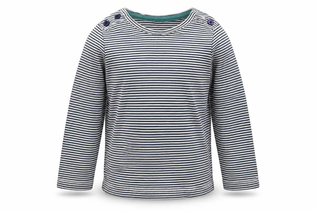 John Lewis Girls White Striped  Basic T-Shirt Size 9-12 Months