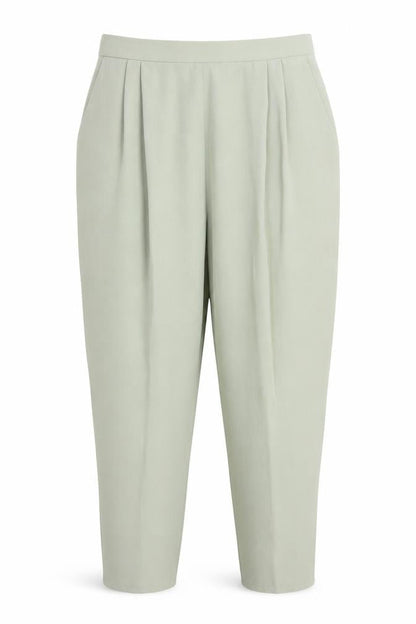 Front view of Your 6th Sense women’s green trousers, size UK 20, 28-inch leg