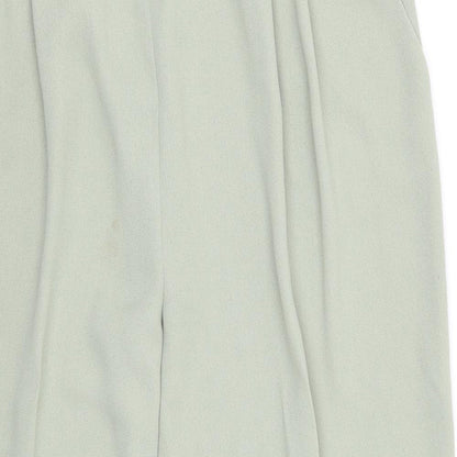 Close-up detail of Your 6th Sense women’s green trousers, size UK 20, 28-inch leg