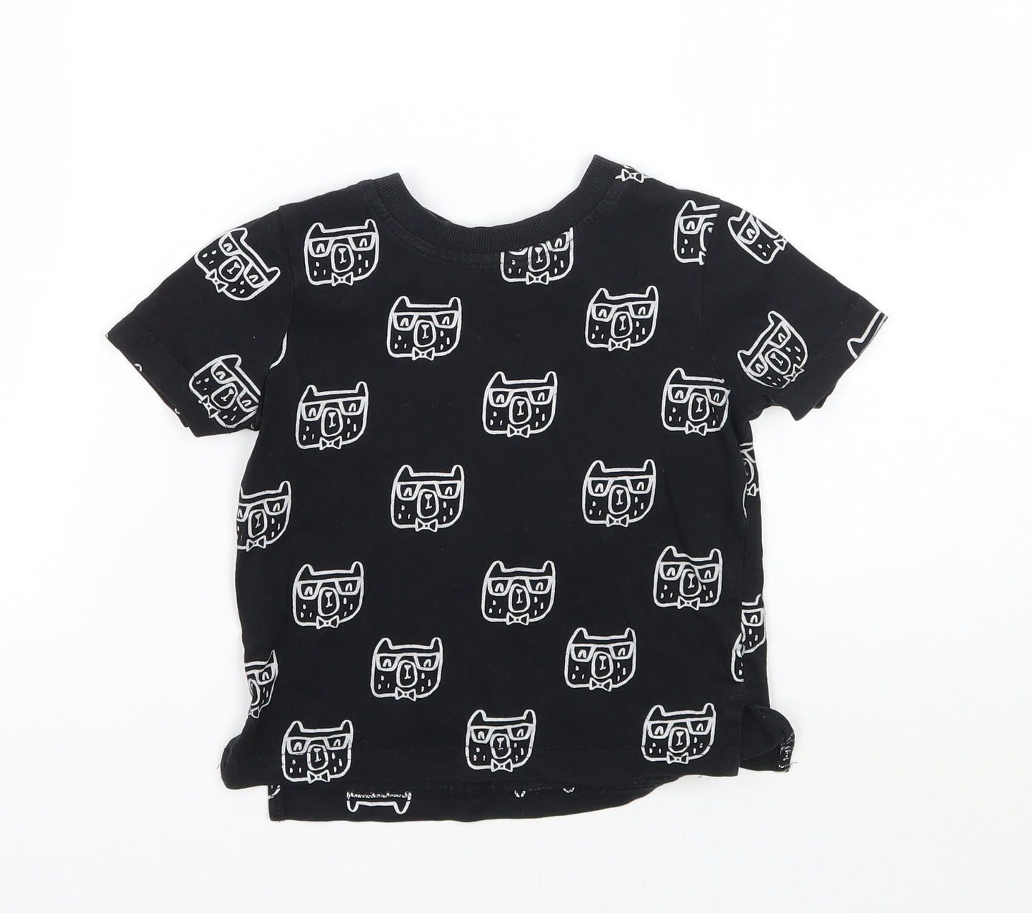 George Boys Black Geometric  Basic T-Shirt Size 2 Years