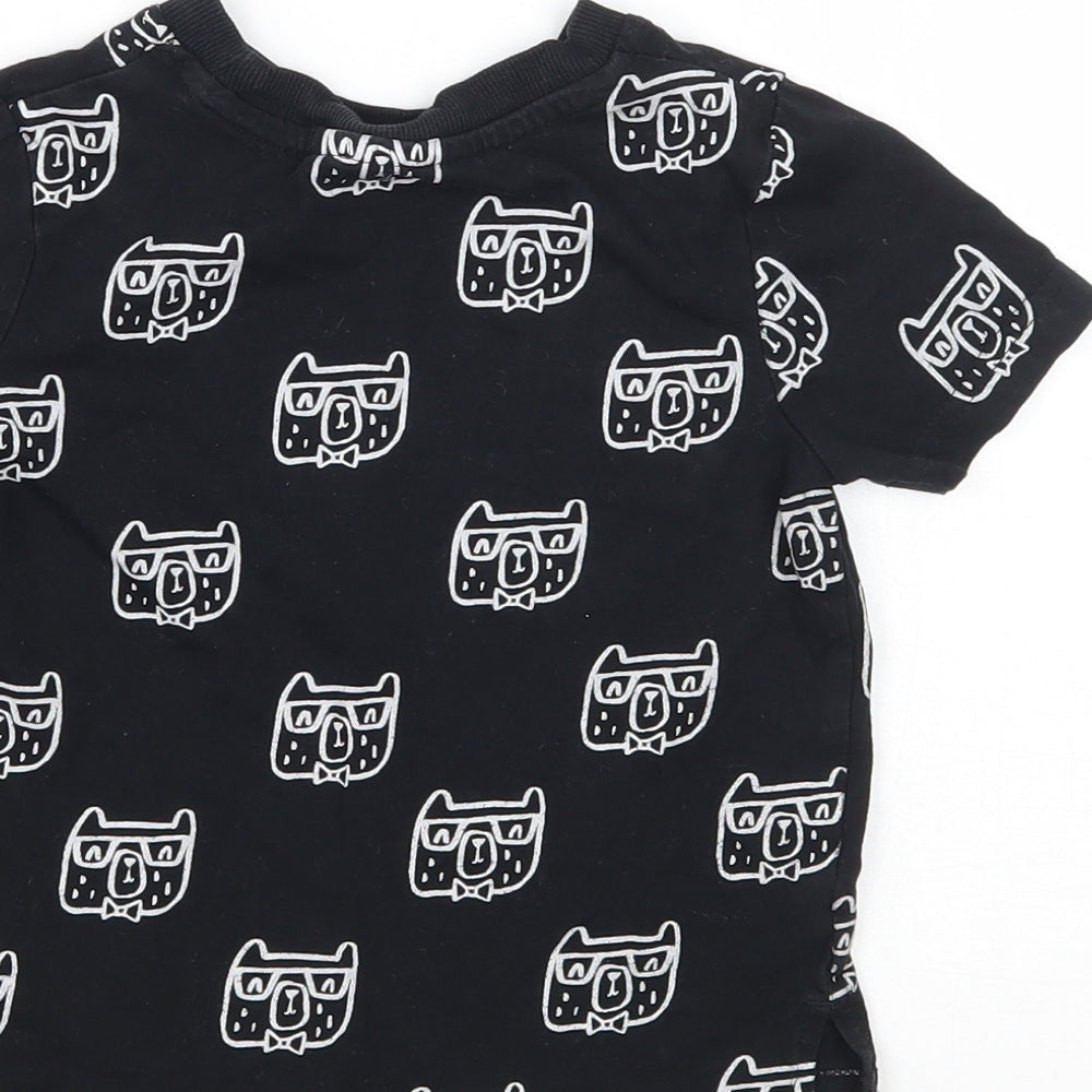 George Boys Black Geometric  Basic T-Shirt Size 2 Years