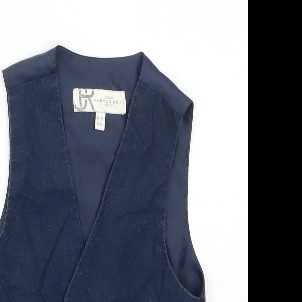 Marylebone Boys Blue   Jacket Waistcoat Size 18 Months