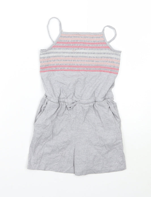 Nutmeg Girls Grey Geometric  Playsuit One-Piece Size 7-8 Years