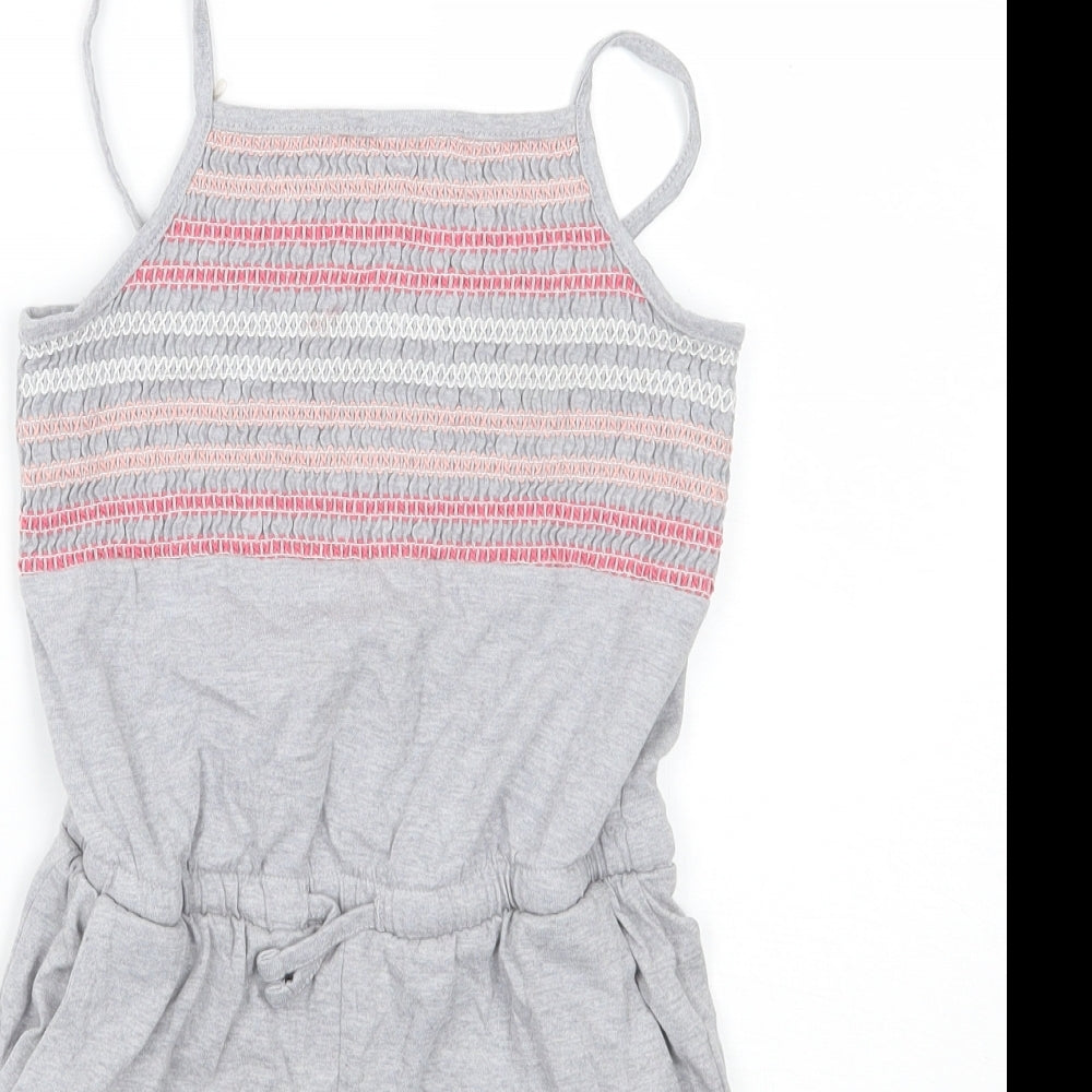 Nutmeg Girls Grey Geometric  Playsuit One-Piece Size 7-8 Years