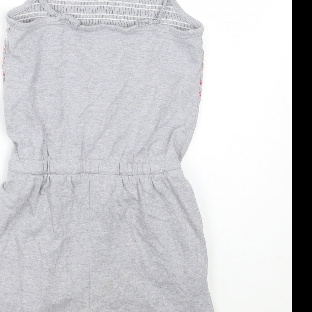 Nutmeg Girls Grey Geometric  Playsuit One-Piece Size 7-8 Years