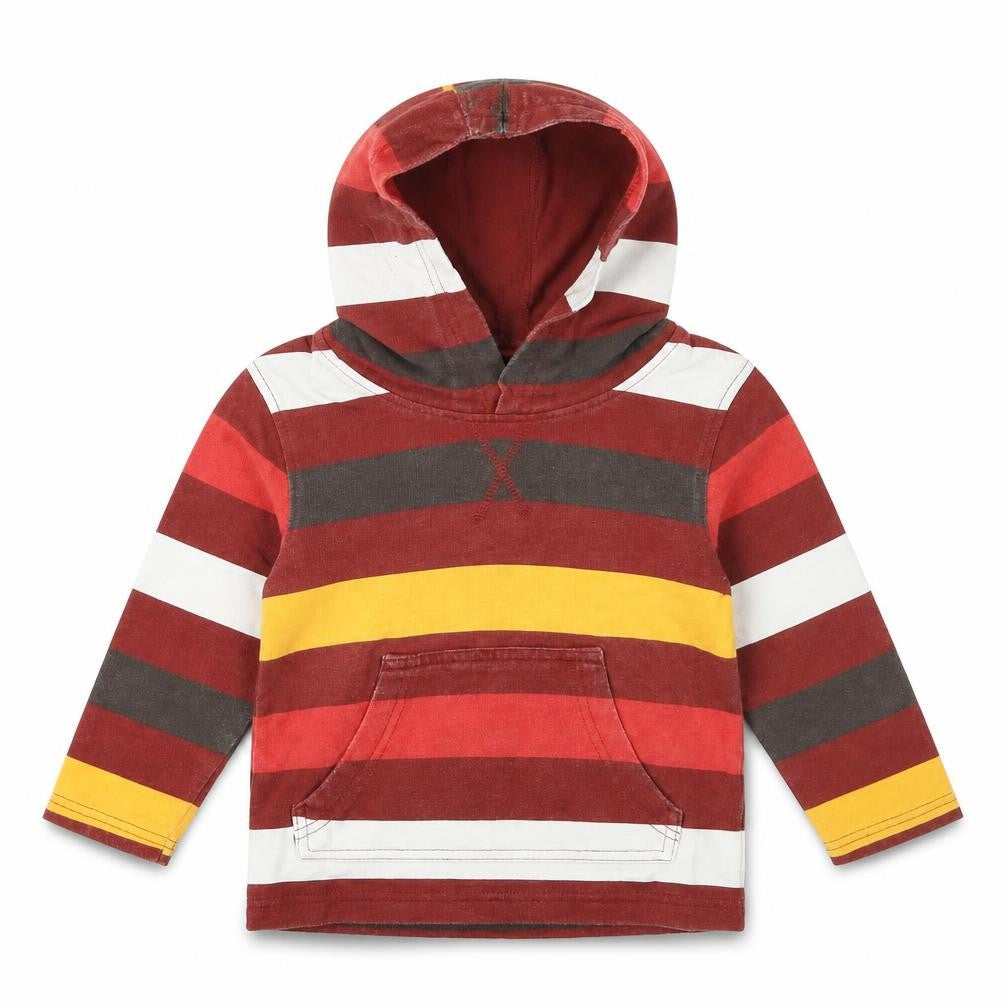 George Boys Brown Striped  Pullover Hoodie Size 2 Years