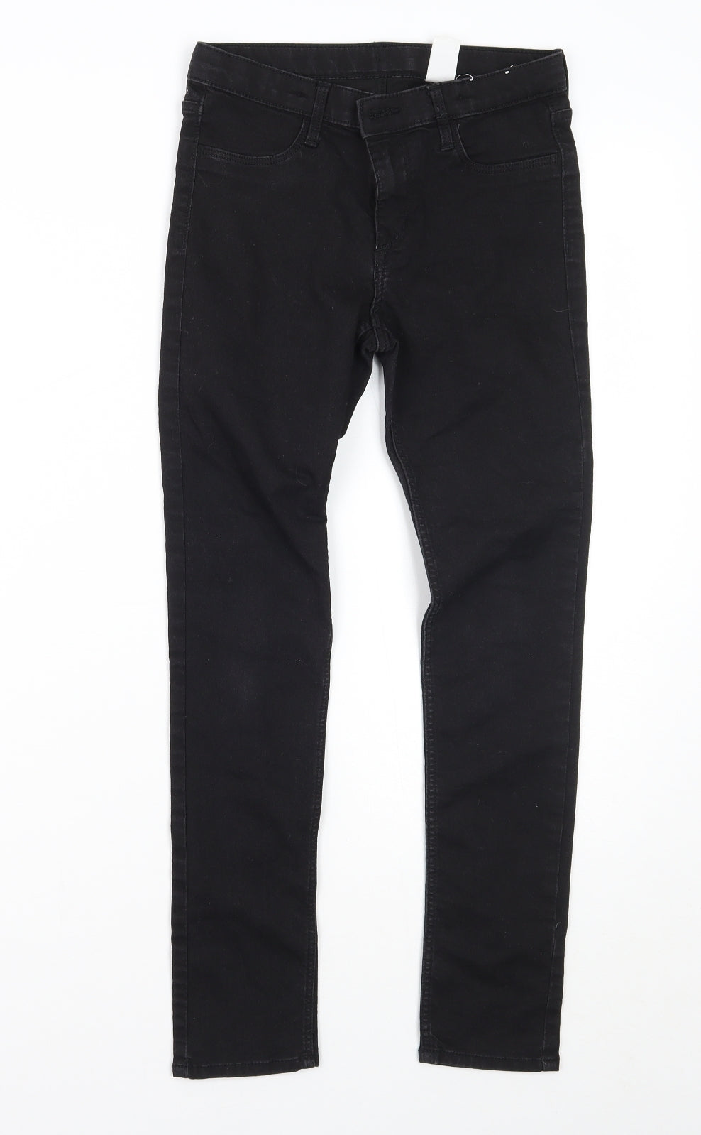 Additional front view of & denim girls’ black skinny jeans, size 10-11, years