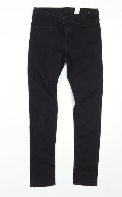 Additional front view of & denim girls’ black skinny jeans, size 10-11, years