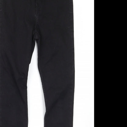 Close-up detail of & denim girls’ black skinny jeans, size 10-11, years