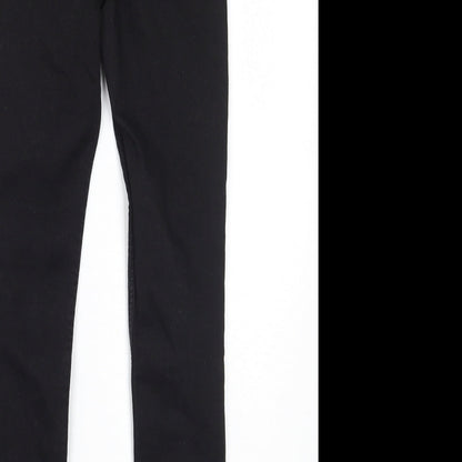 Brand and care label for & denim girls’ black skinny jeans, size 10-11, years