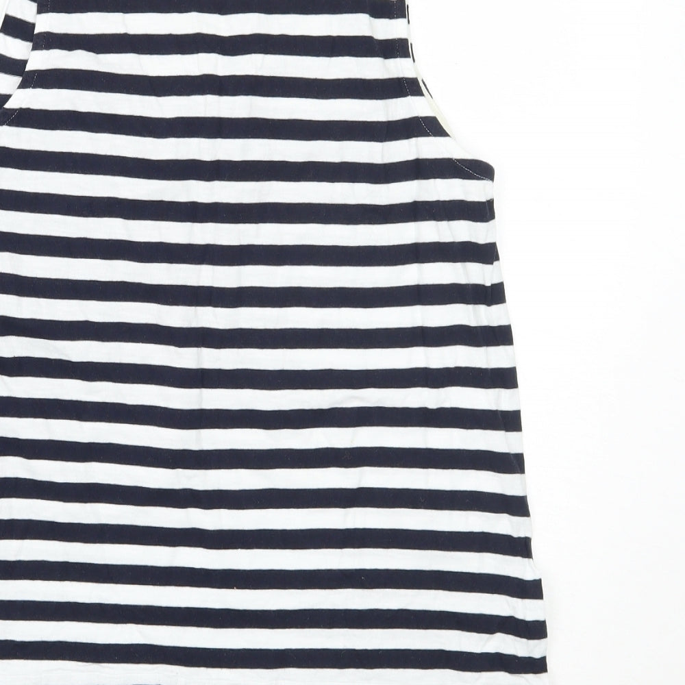 TU Womens White Striped  Basic Tank Size 12