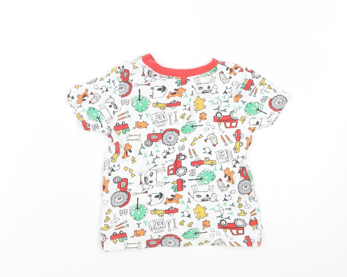 George Baby White Floral  Basic T-Shirt Size 9-12 Months