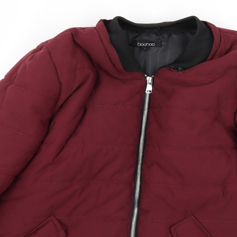 Boohoo Womens Purple   Jacket Coat Size S  - Maroon
