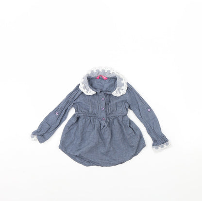Front view of Young Dimension girls’ blue fit & flare, size 18, months