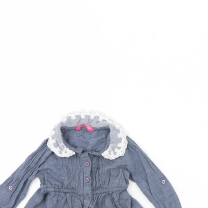 Close-up detail of Young Dimension girls’ blue fit & flare, size 18, months