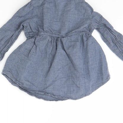 Brand and care label for Young Dimension girls’ blue fit & flare, size 18, months