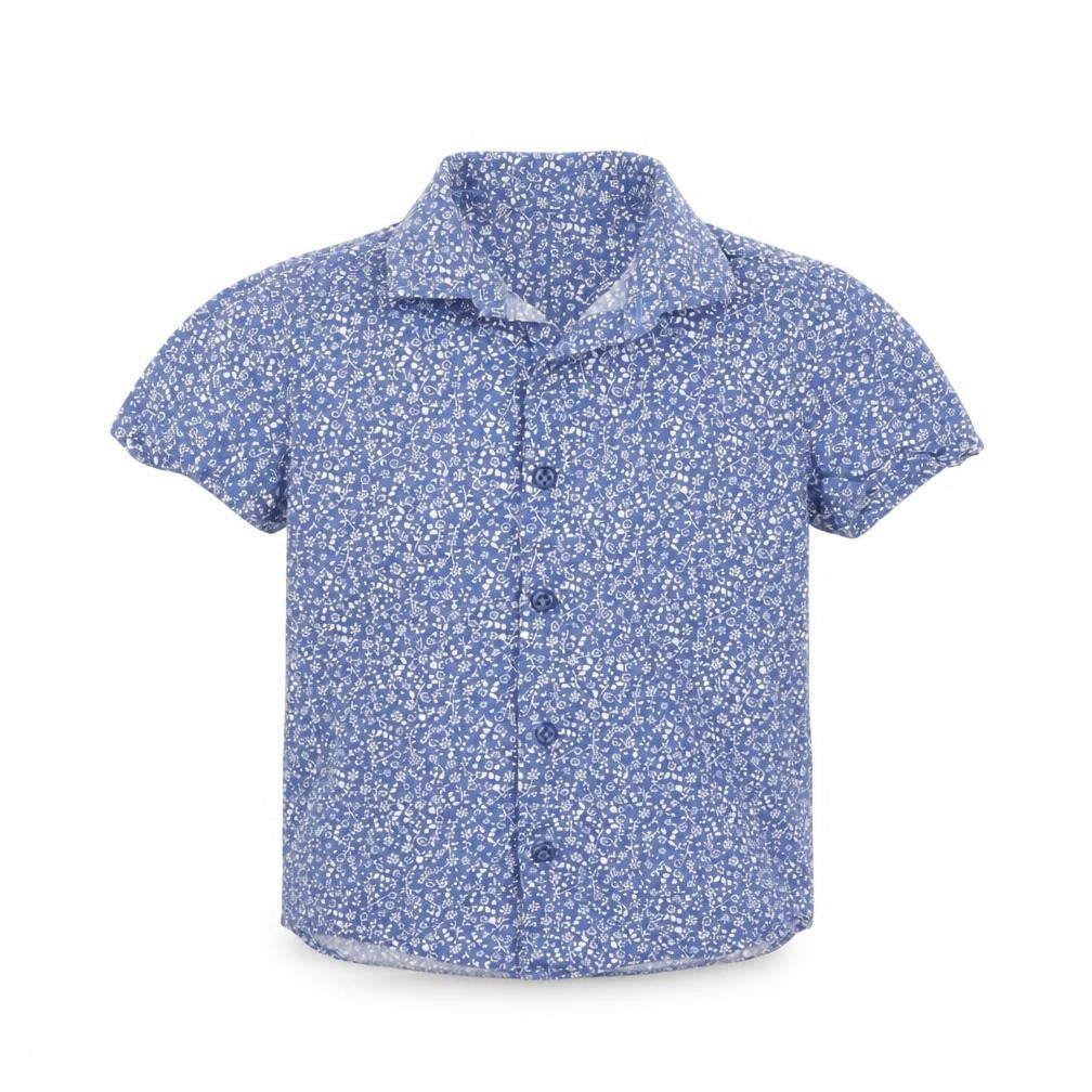 Kiabi Boys Blue Floral  Basic Button-Up Size 6 Years