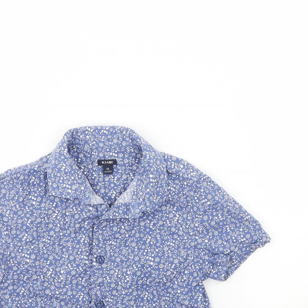 Kiabi Boys Blue Floral  Basic Button-Up Size 6 Years