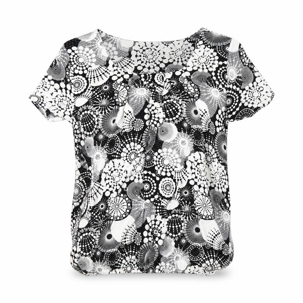 Lungo L'arno Womens Black Geometric  Basic Blouse Size S
