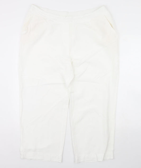 Label be Womens White   Trousers  Size 20 L30 in