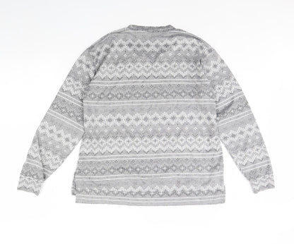 Back view of Dunnes women’s grey striped jumper, size S