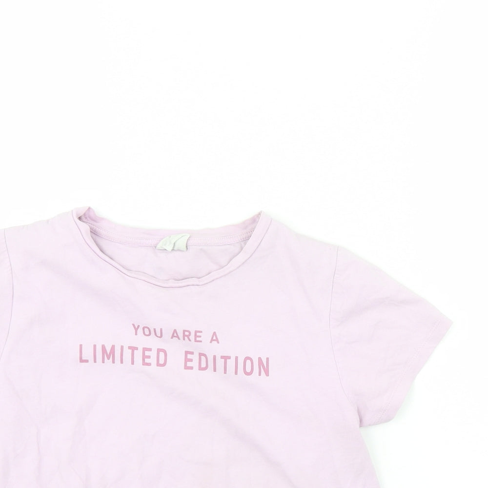 Zara Girls Purple   Cropped T-Shirt Size 9 Years