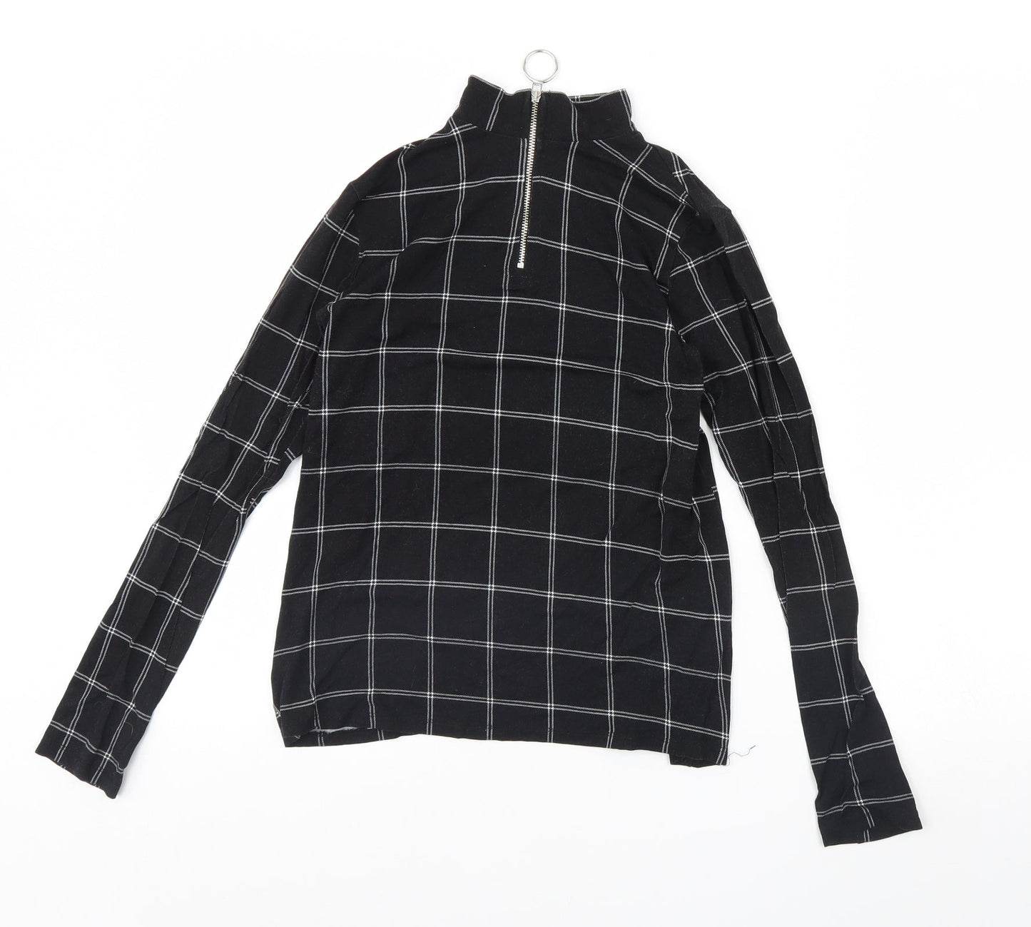 Select Womens Black Check  Basic Blouse Size 12