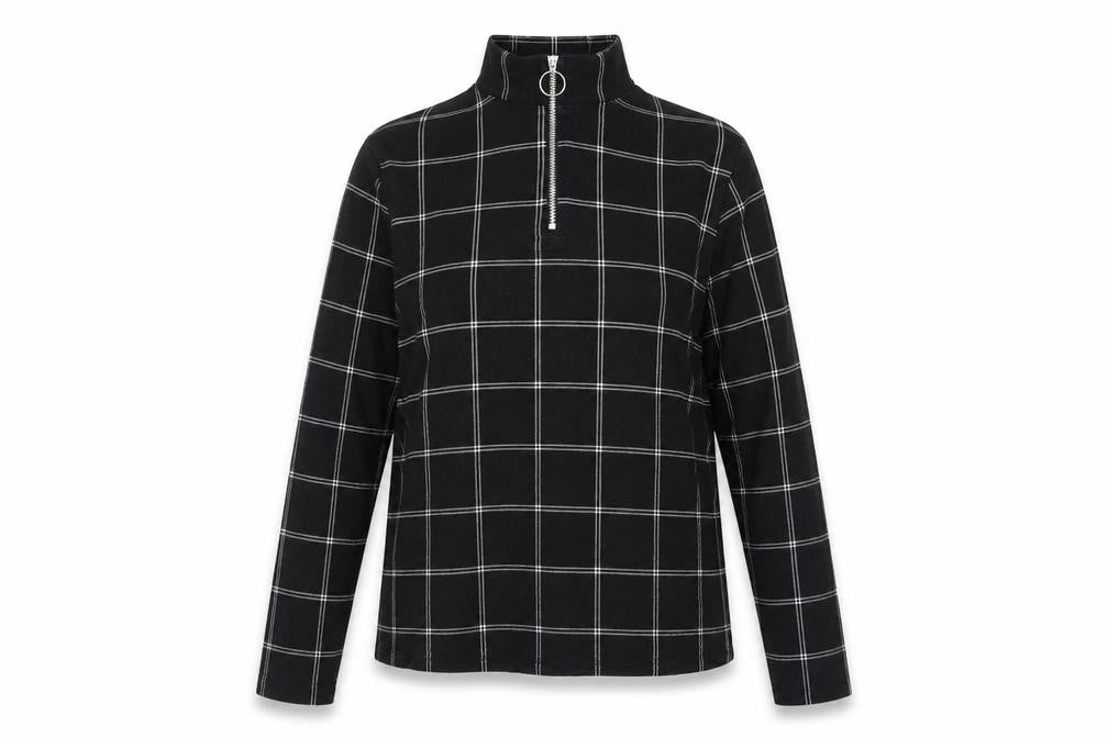 Select Womens Black Check  Basic Blouse Size 12