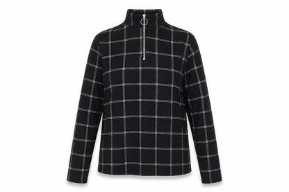 Select Womens Black Check  Basic Blouse Size 12