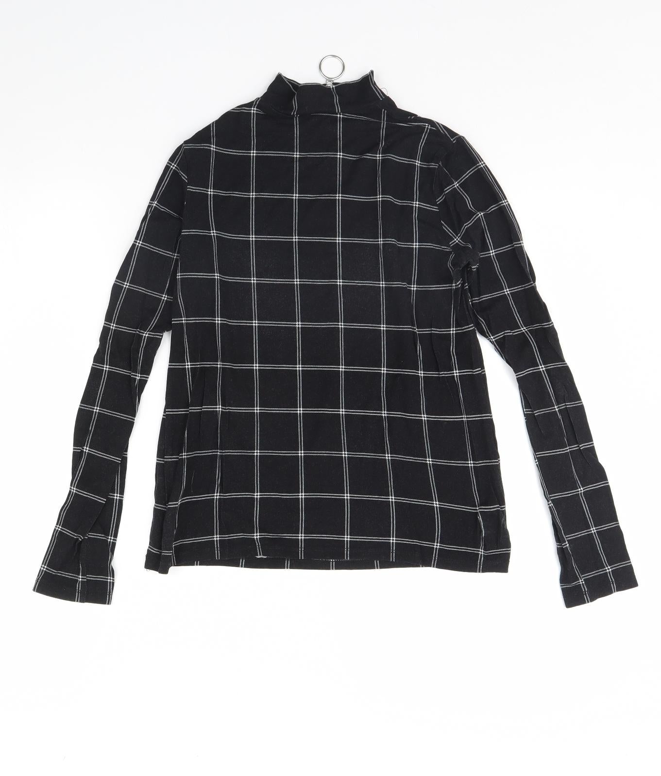 Select Womens Black Check  Basic Blouse Size 12