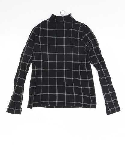 Select Womens Black Check  Basic Blouse Size 12