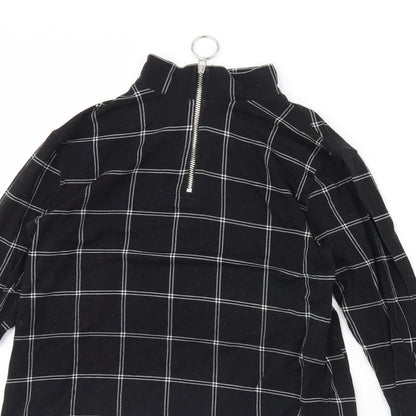 Select Womens Black Check  Basic Blouse Size 12