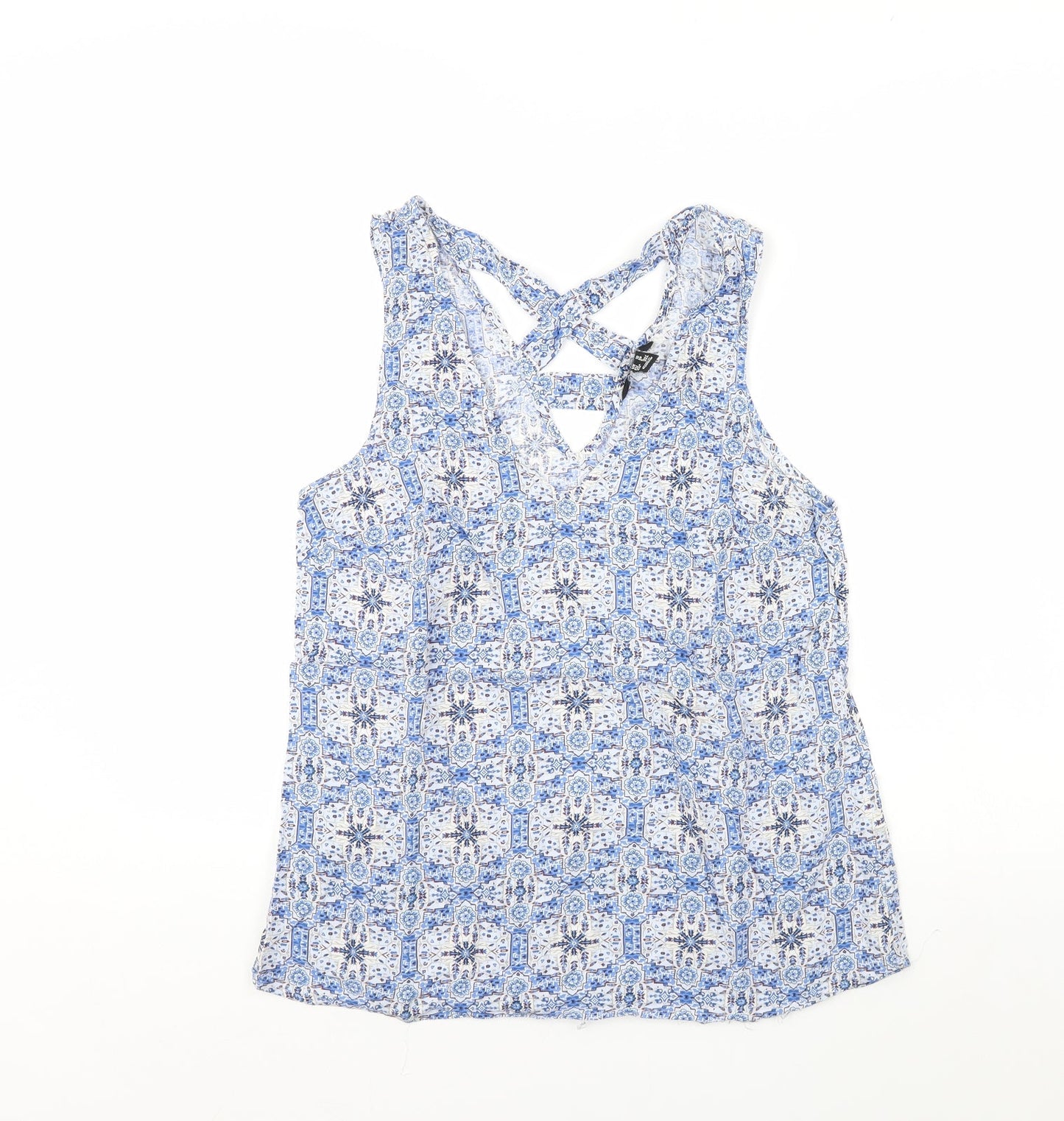 New Look Womens Blue Fair Isle  Basic Tank Size 10