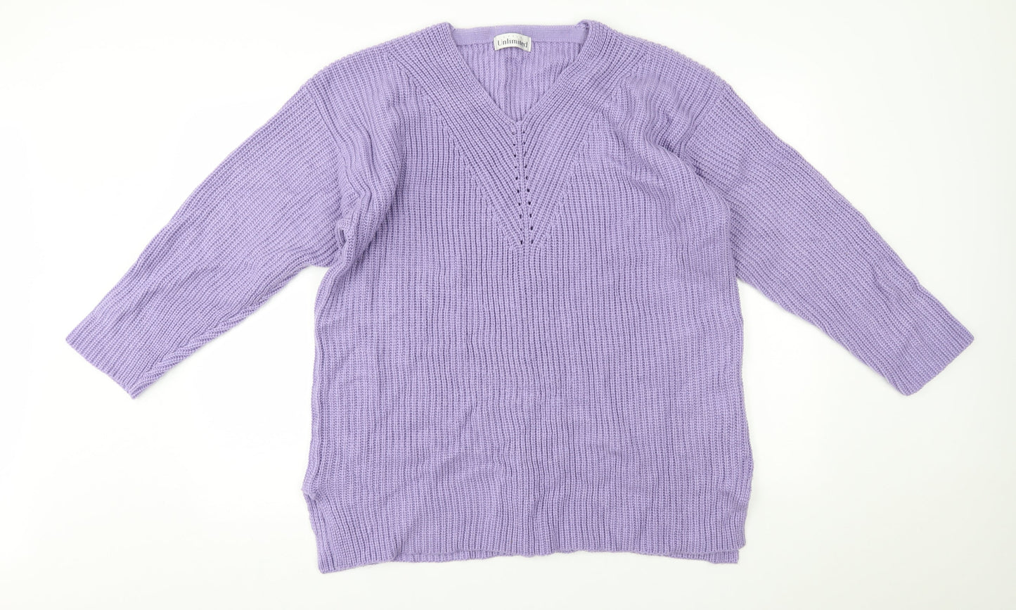 style unlimited Womens Purple   Pullover Jumper Size 20