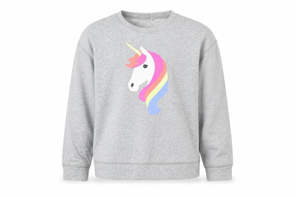 Gap Girls Grey   Pullover Jumper Size 10-11 Years  - unicorn