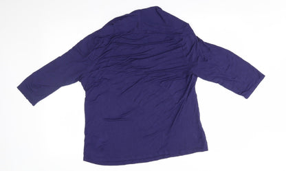 Back view of Savoir women’s blue basic blouse, size UK 20