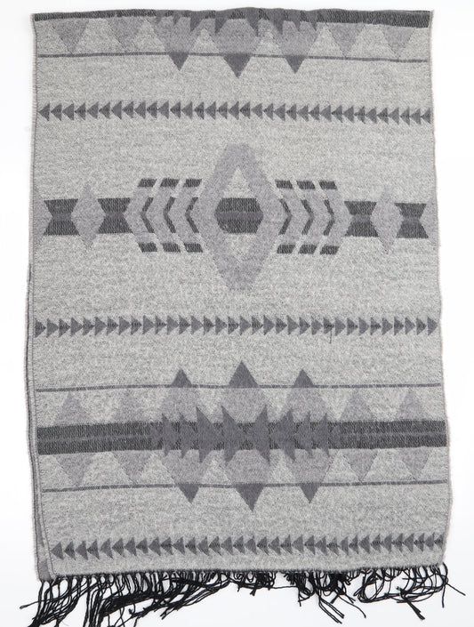 Preworn Womens Grey Geometric   Shawl/Wrap
