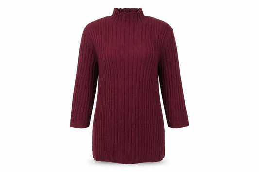 Front view of Atmosphere women’s purple striped jumper, size UK 10