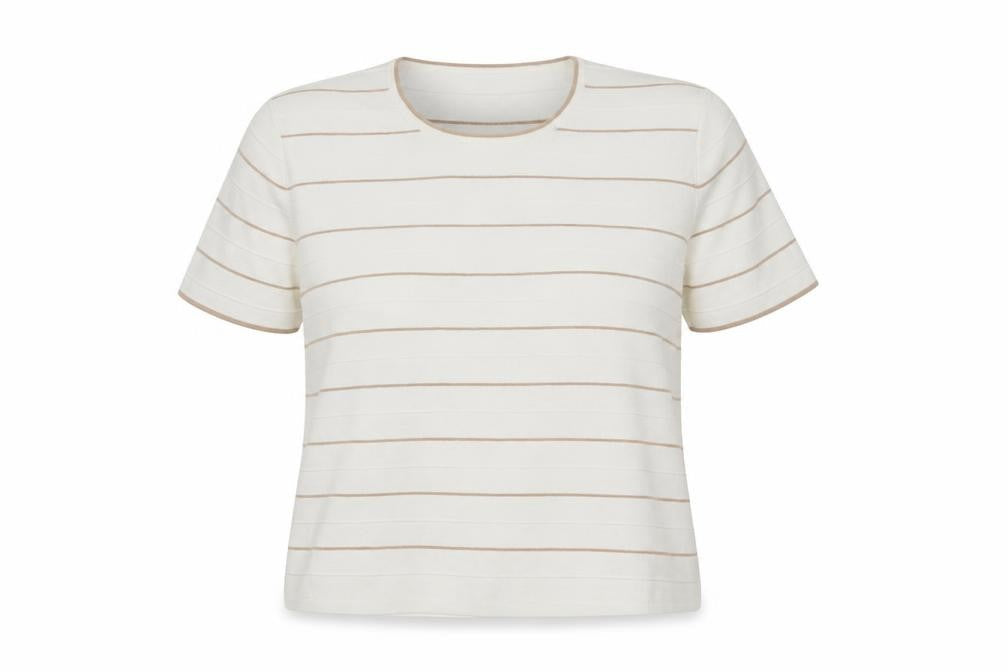 Preworn Womens White Striped  Pullover Jumper Size 18